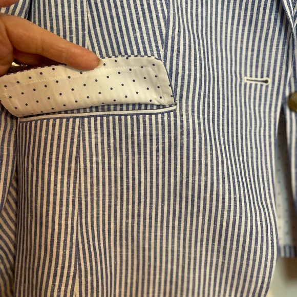 Talbots Striped Linen Blazer - Picture 2 of 10